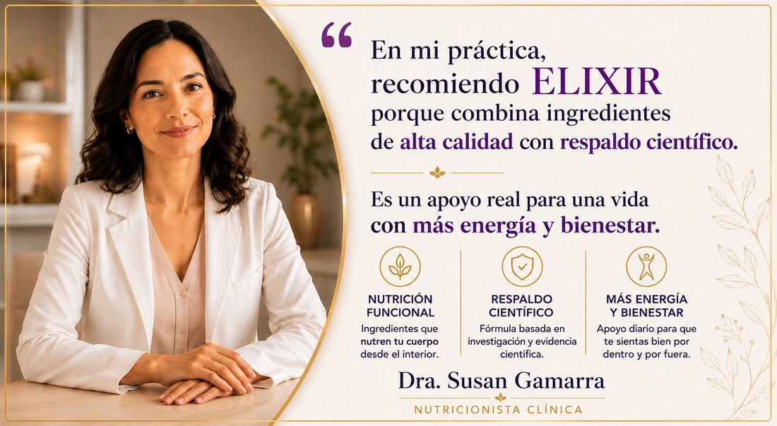 Dra. Susan Gamarra, Nutricionista Clínica, recomienda BIOAYUR ELIXIR