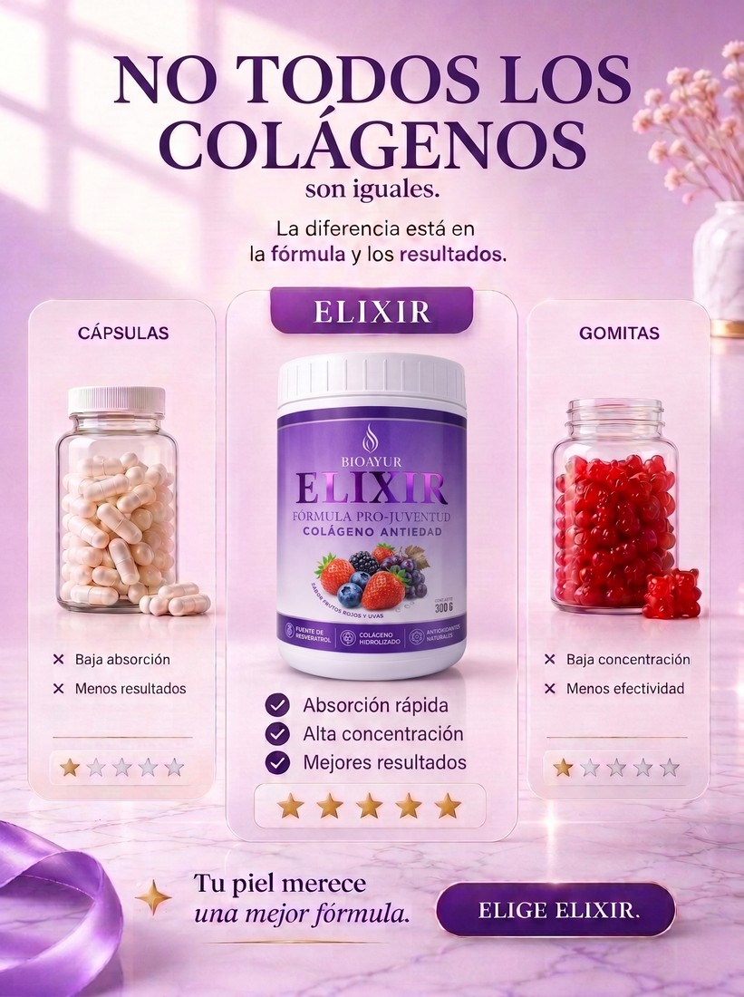 No todos los colágenos son iguales — comparación ELIXIR vs cápsulas y gomitas